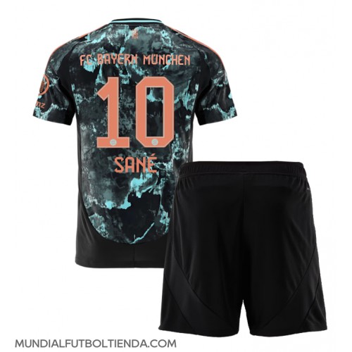 Camiseta Bayern Munich Leroy Sane #10 Segunda Equipación Replica 2024-25 para niños mangas cortas (+ Pantalones cortos)